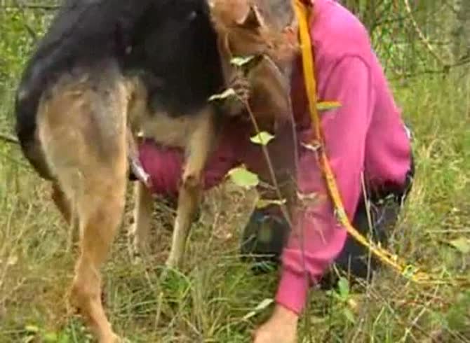 Video :Outdoor dog sex with kinky lady after a dog walk