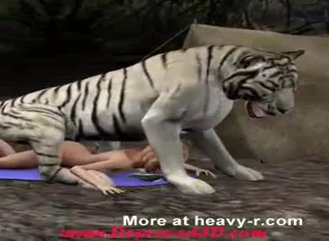 Video: Beastiality porno of lady getting banged by a huge white tiger