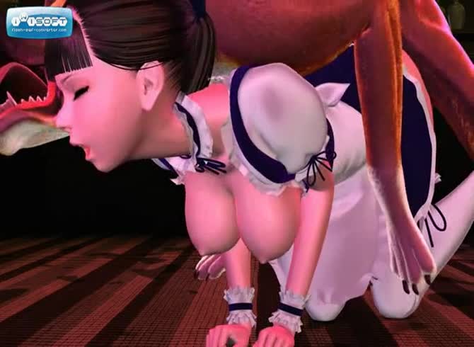 Video :Dog banging and smashing a young girl from behind