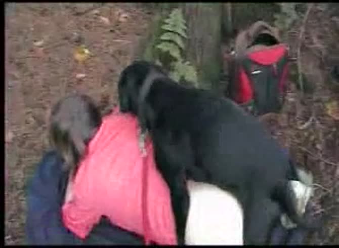Video :Outdoor dog sex with black dog and a kinky lady