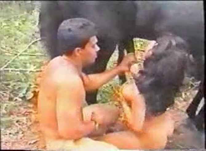 Video: Kinky lady and kinky guy having fun playing with horse dick