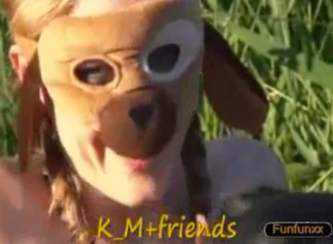 Video :Girl acting like a pig and have outdoor dog sex